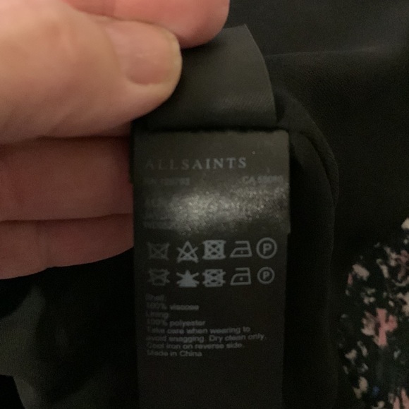 EUC All Saints Jayda dress crepe overlay front zip neck with wrap bands at waist - Picture 10 of 11